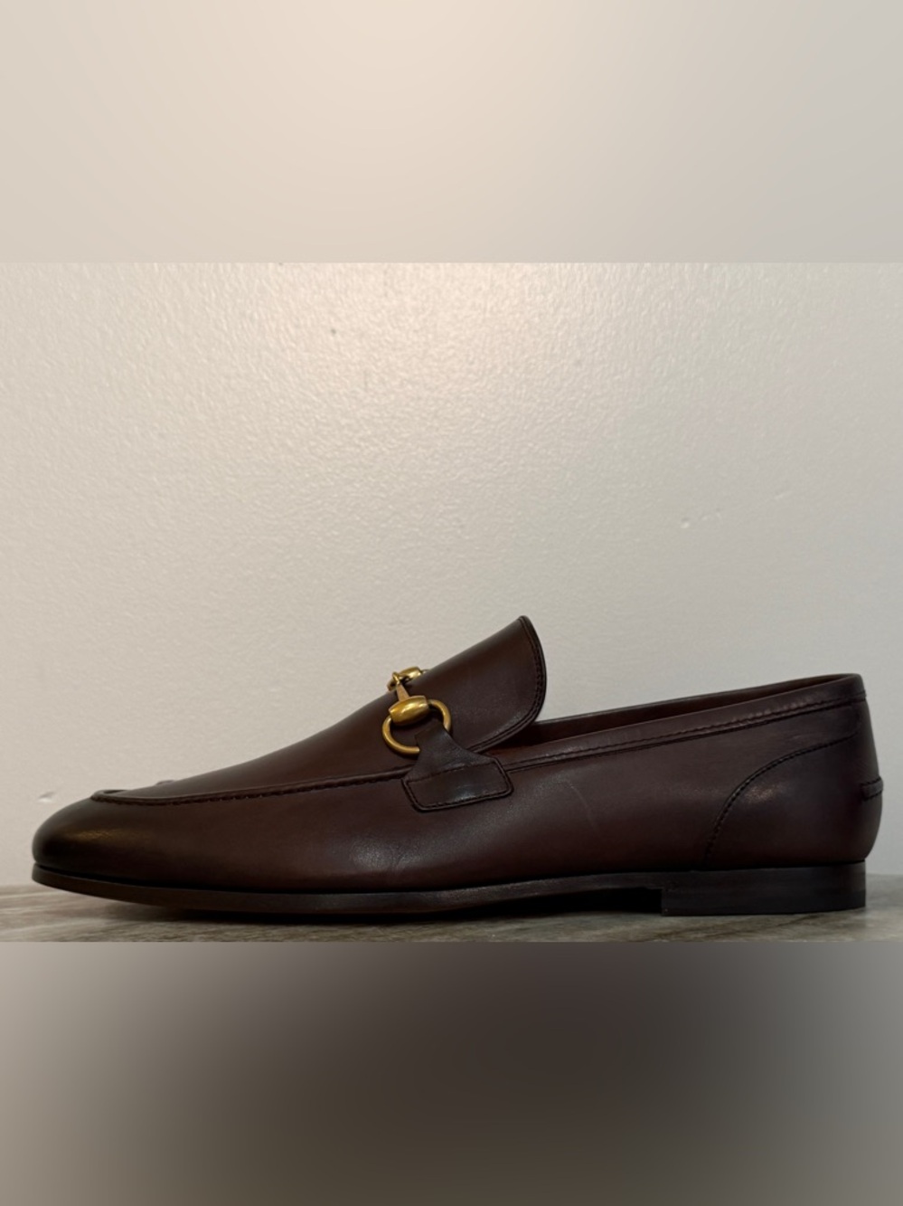 GUCCI JORDAAN Horsebit Leather Loafer Brown  7 / 7.5 US $1100 1953 - Picture 3 of 10